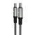 Töltőkábel, USB-C - USB-C, 60W, 2 m, AVAX "CB632 Steely LED", fekete